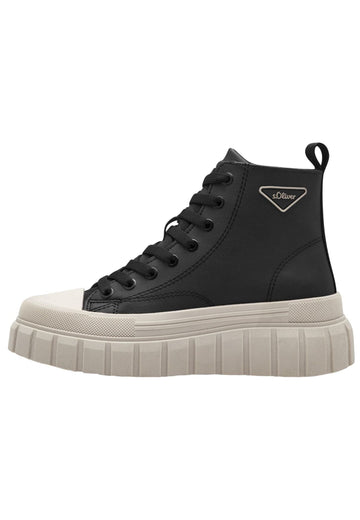 Sneaker s.Oliver Sneaker Lederimitat/Textil Schwarz Warmfutter