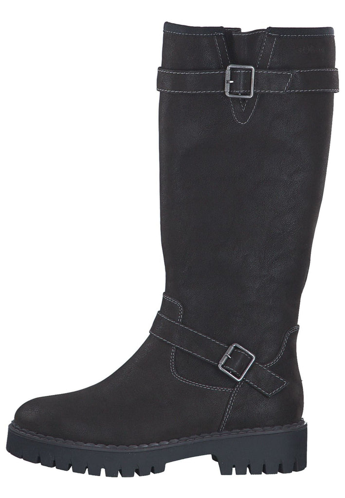 s.Oliver Stiefel Lederimitat Black