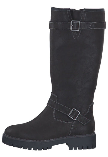 s.Oliver Stiefel Lederimitat Black