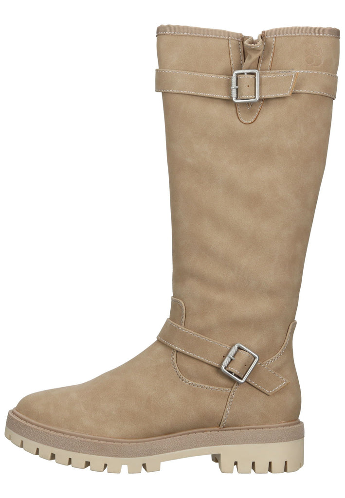s.Oliver Stiefel Lederimitat Nuss Warmfutter