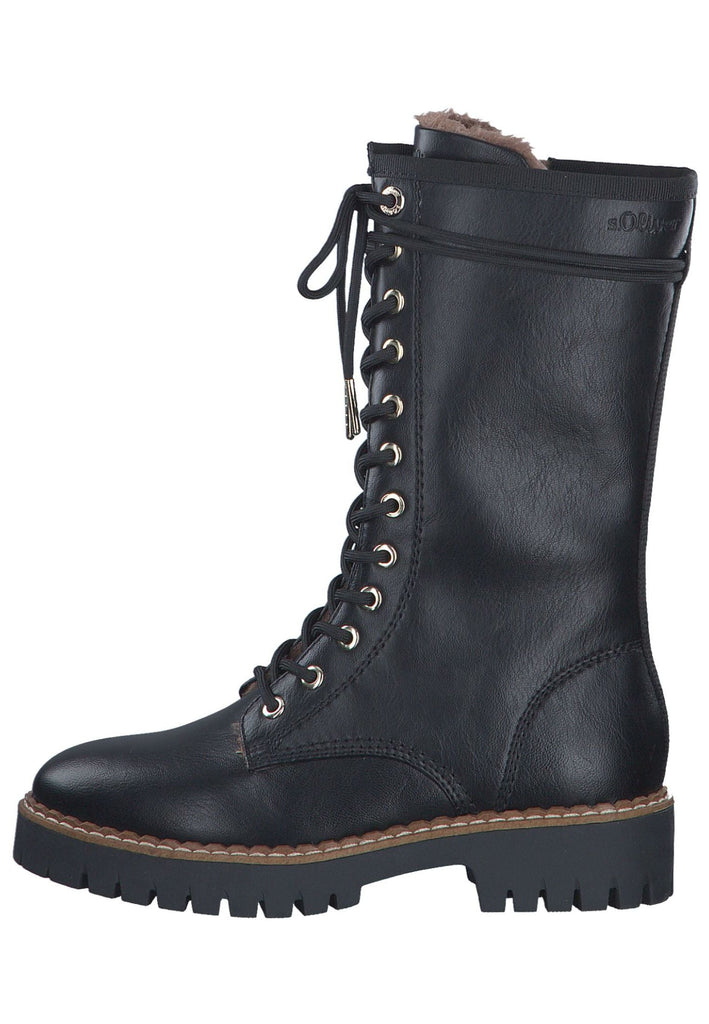s.Oliver Stiefel Lederimitat Schwarz
