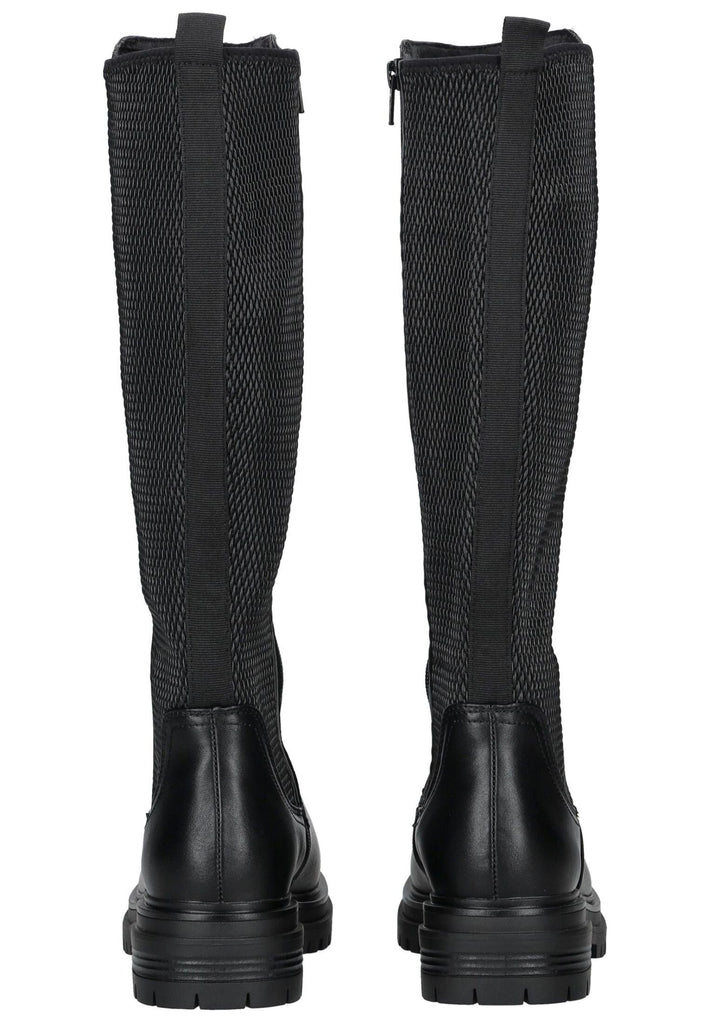 s.Oliver Stiefel Lederimitat Schwarz Warmfutter