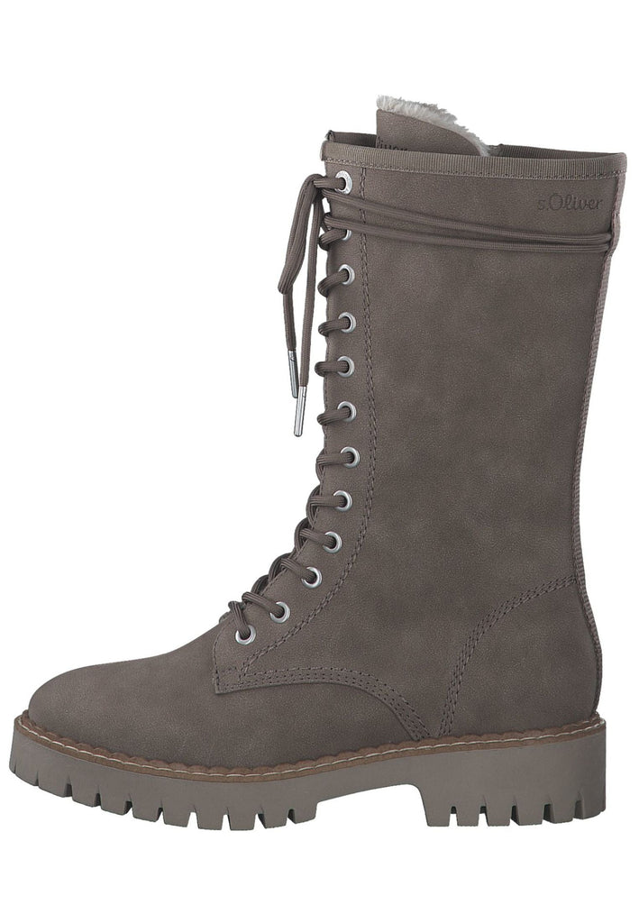 s.Oliver Stiefel Lederimitat Taupe