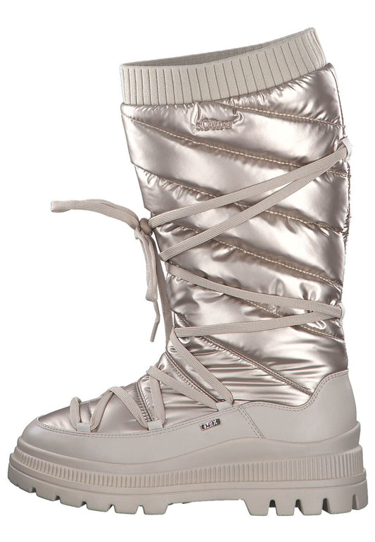 s.Oliver Stiefel Lederimitat/Textil Beige