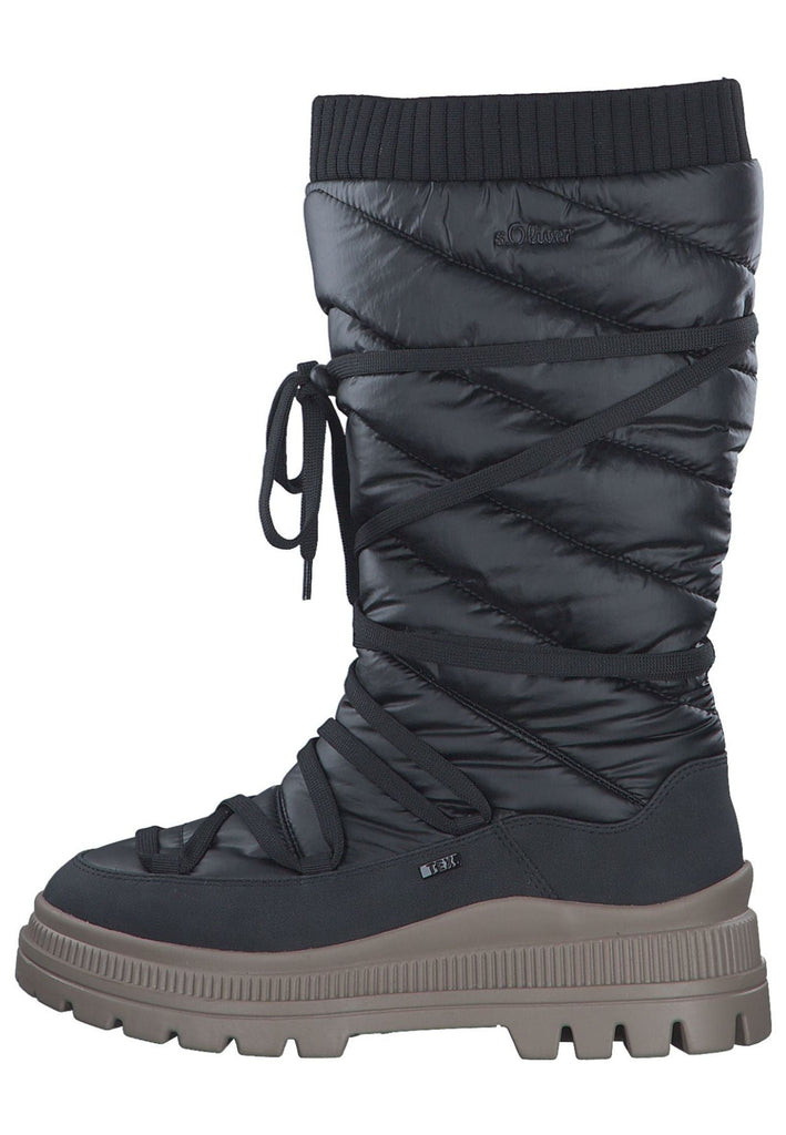 s.Oliver Stiefel Lederimitat/Textil Black
