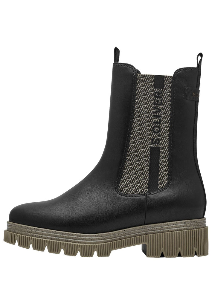 s.Oliver Stiefel Lederimitat/Textil Schwarz Warmfutter