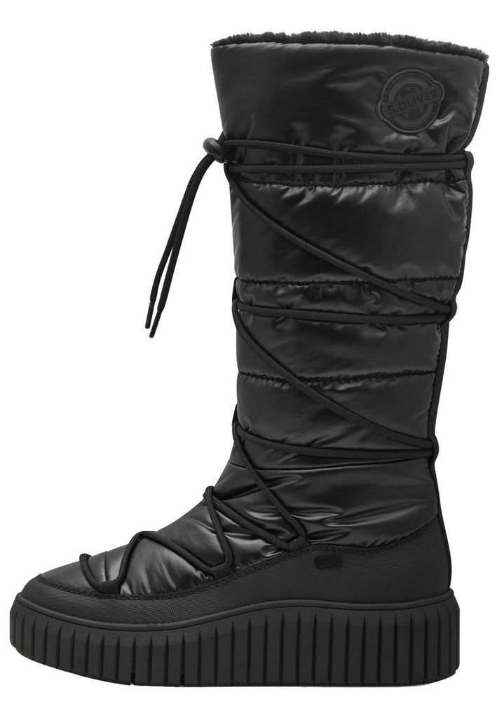 s.Oliver Stiefel Lederimitat/Textil Schwarz Warmfutter