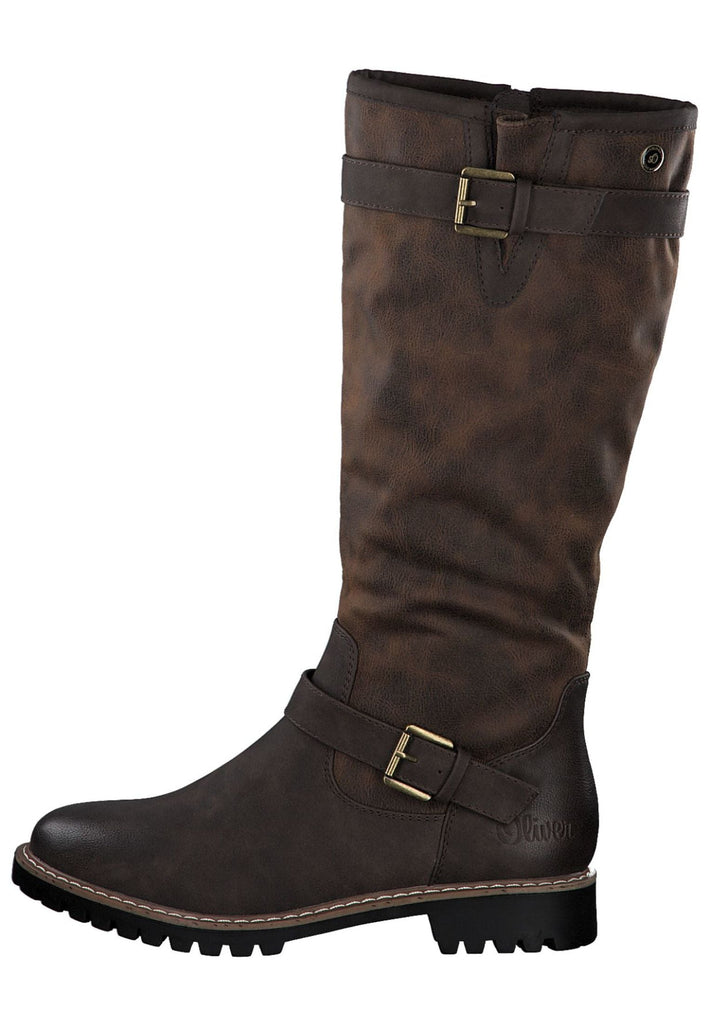 Stiefel s.Oliver Stiefel Lederimitat Dunkelbraun Warmfutter
