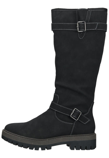 Stiefel s.Oliver Stiefel Lederimitat Schwarz Warmfutter