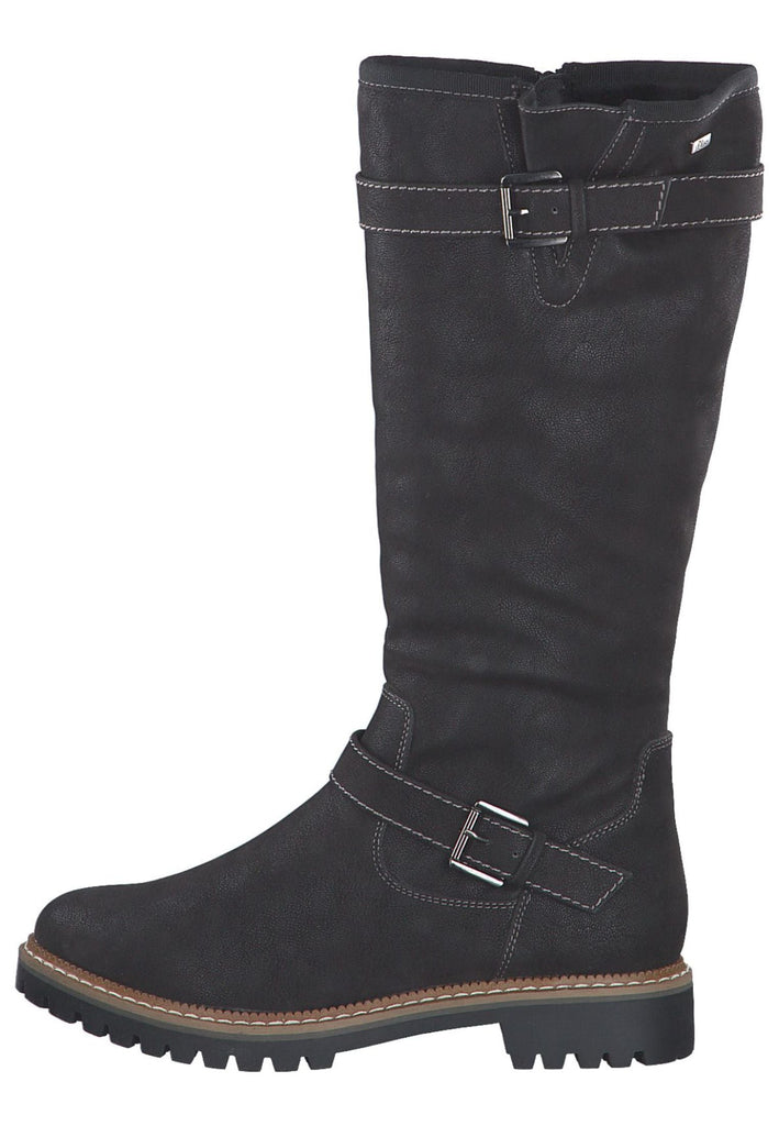 Stiefel s.Oliver Stiefel Lederimitat Schwarz Warmfutter