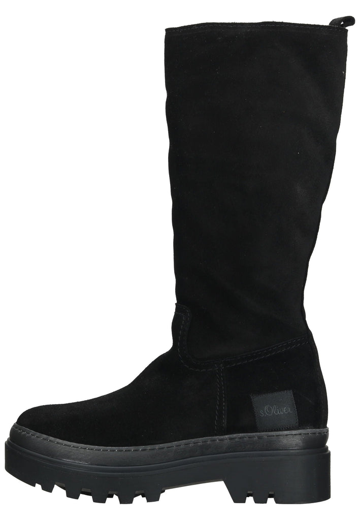 s.Oliver Stiefel Veloursleder Schwarz Warmfutter