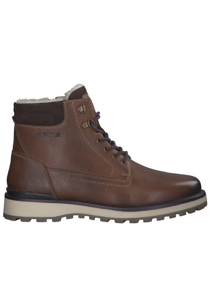 s.Oliver Stiefelette Glattleder Cognac Warmfutter