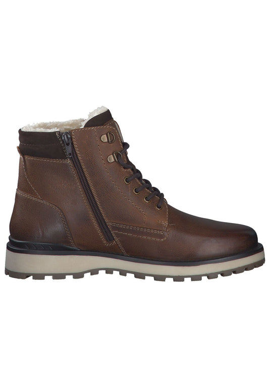 s.Oliver Stiefelette Glattleder Cognac Warmfutter
