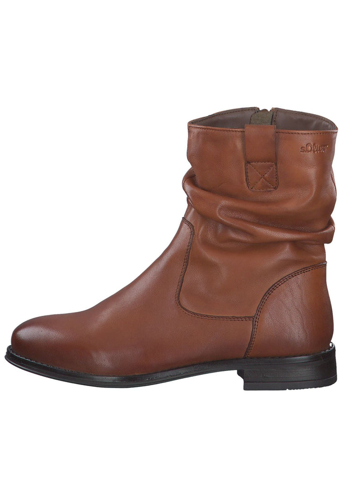s.Oliver Stiefelette Leder Cognac
