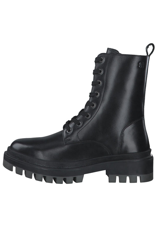 s.Oliver Stiefelette Leder Schwarz