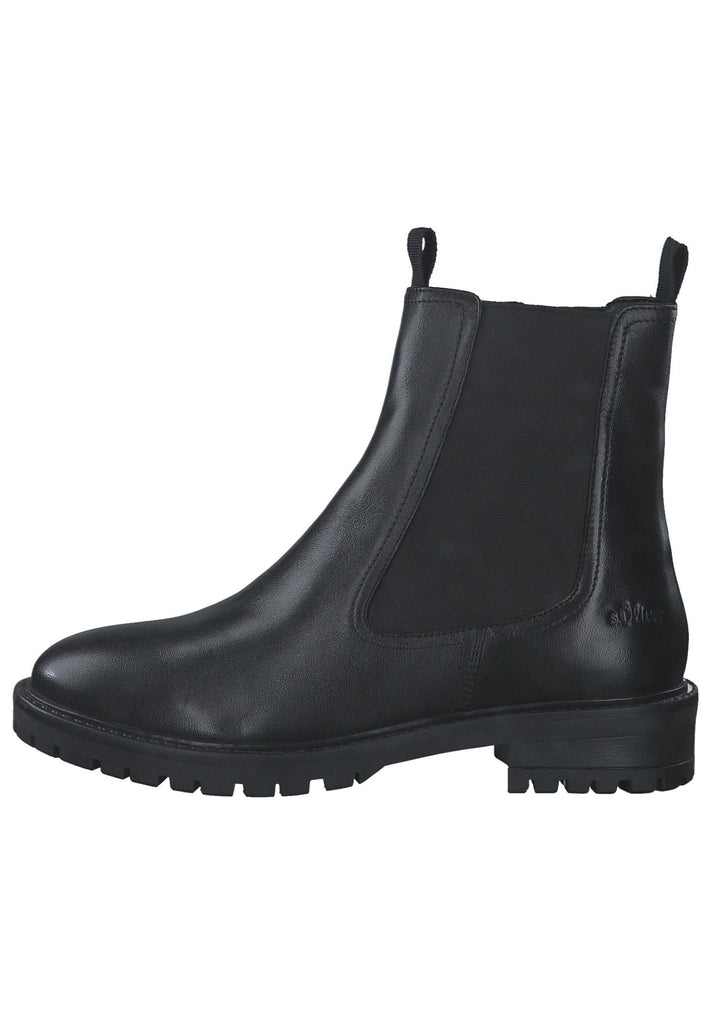 s.Oliver Stiefelette Leder/Textil Black