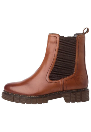 s.Oliver Stiefelette Leder/Textil Cognac