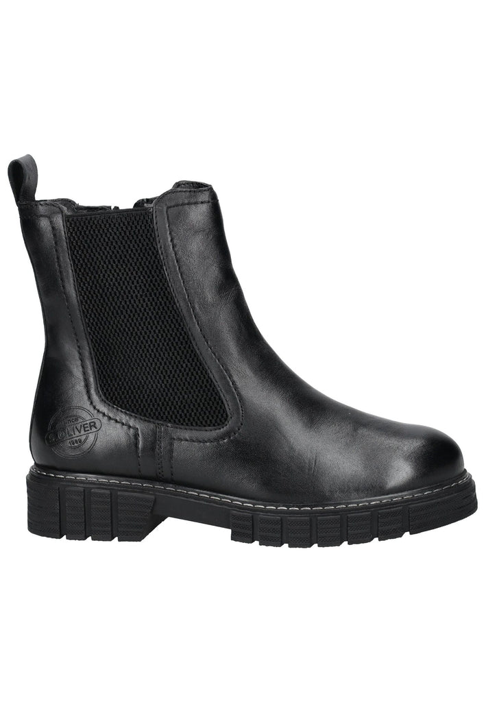 s.Oliver Stiefelette Leder/Textil Schwarz
