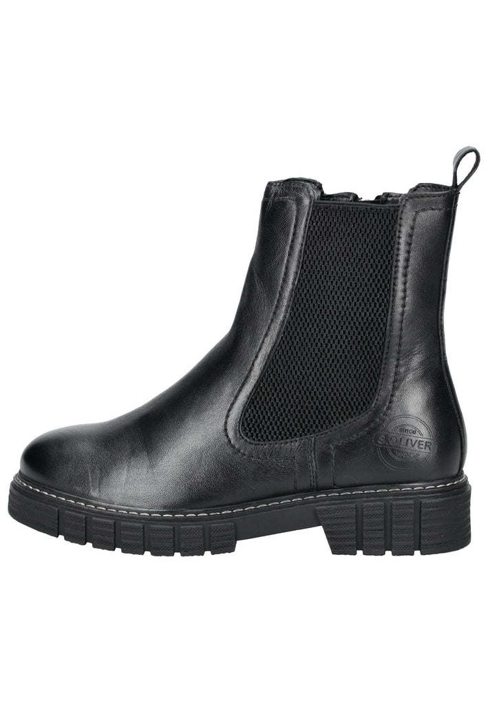 s.Oliver Stiefelette Leder/Textil Schwarz