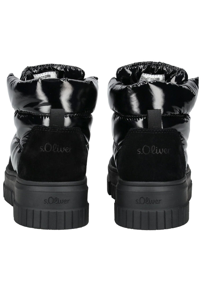 s.Oliver Stiefelette Leder/Textil Schwarz Warmfutter
