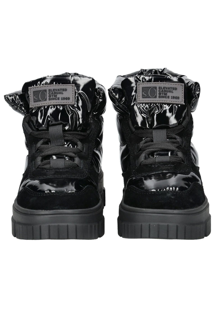 s.Oliver Stiefelette Leder/Textil Schwarz Warmfutter