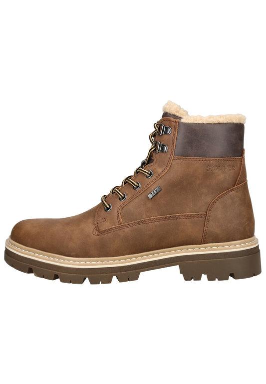 s.Oliver Stiefelette Lederimitat Braun Warmfutter
