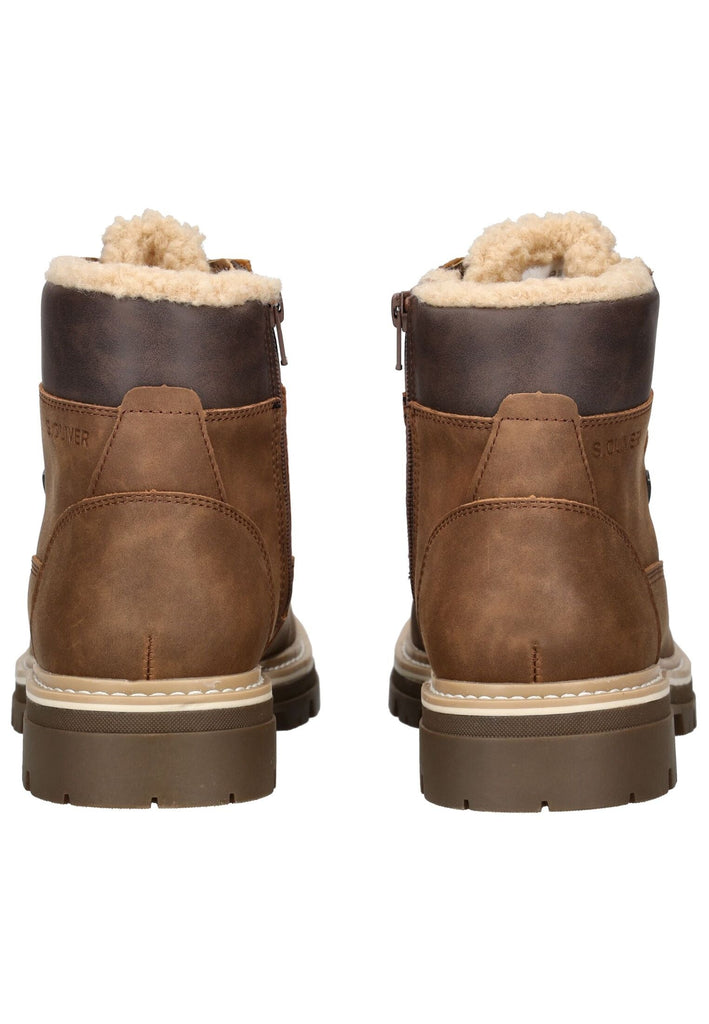 s.Oliver Stiefelette Lederimitat Braun Warmfutter