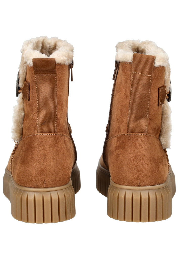 s.Oliver Stiefelette Lederimitat Cognac Warmfutter