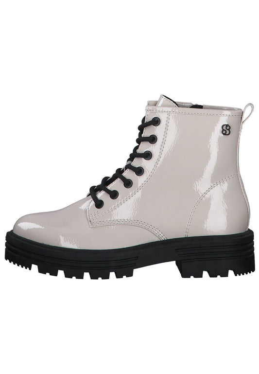 s.Oliver Stiefelette Lederimitat Cream