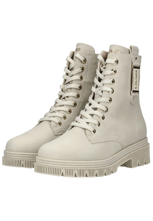 s.Oliver Stiefelette Lederimitat Cream