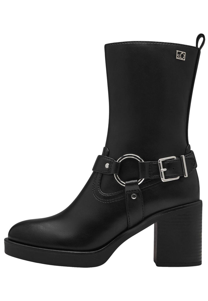 s.Oliver Stiefelette Lederimitat Schwarz