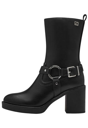 s.Oliver Stiefelette Lederimitat Schwarz