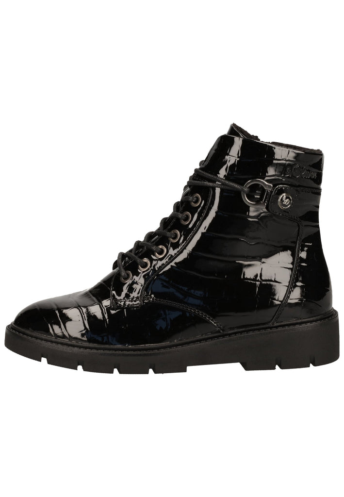 s.Oliver Stiefelette Lederimitat Schwarz