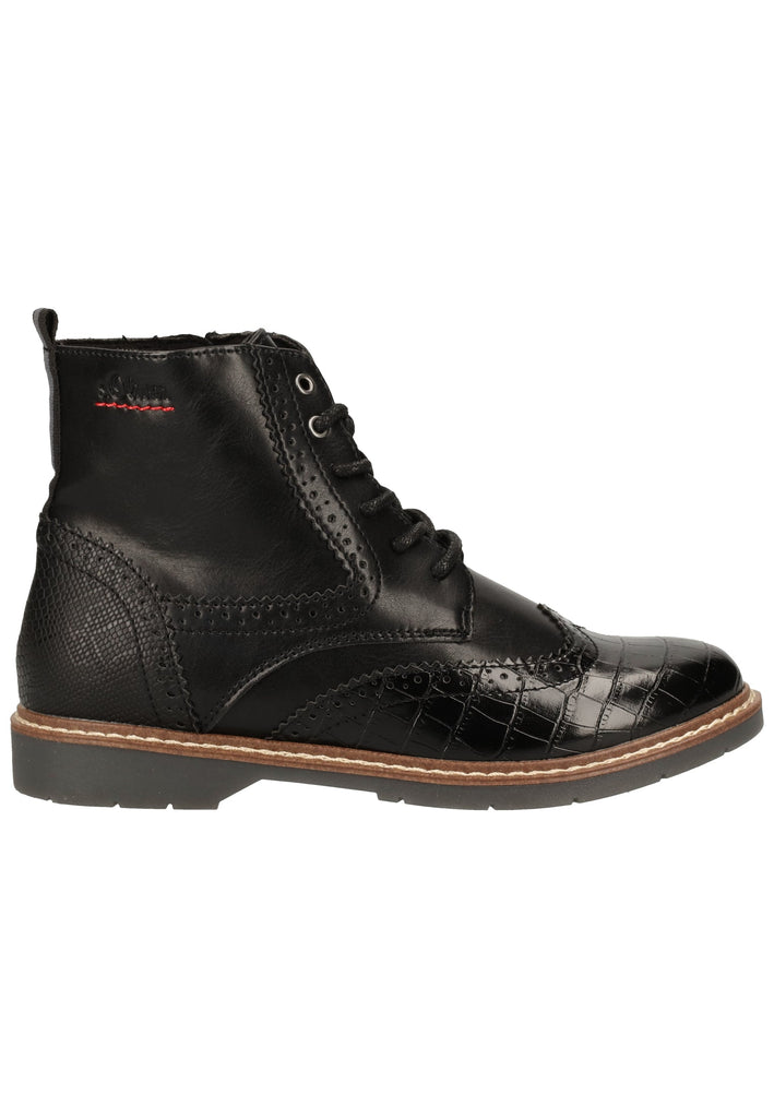 s.Oliver Stiefelette Lederimitat Schwarz