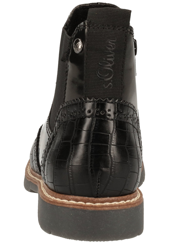 s.Oliver Stiefelette Lederimitat Schwarz