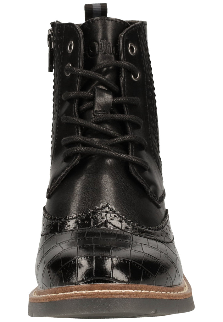 s.Oliver Stiefelette Lederimitat Schwarz
