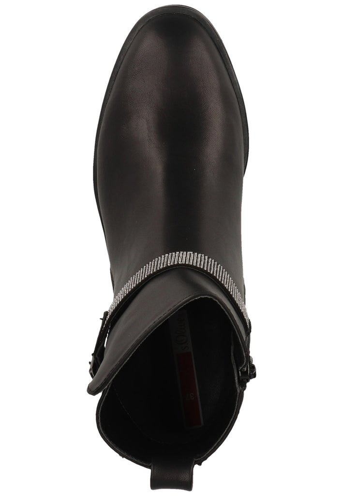 s.Oliver Stiefelette Lederimitat Schwarz