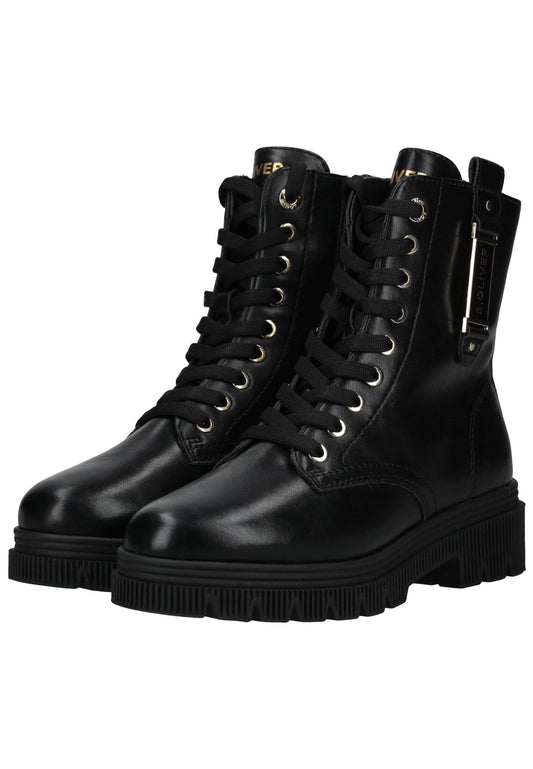 s.Oliver Stiefelette Lederimitat Schwarz