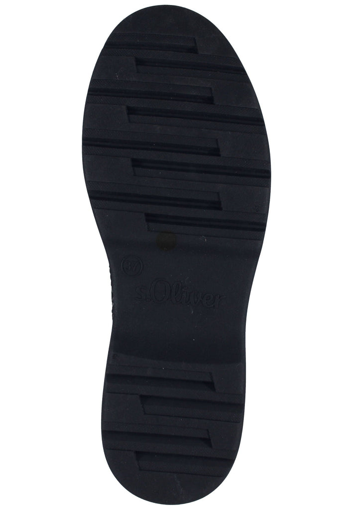 s.Oliver Stiefelette Lederimitat Schwarz Lack Warmfutter