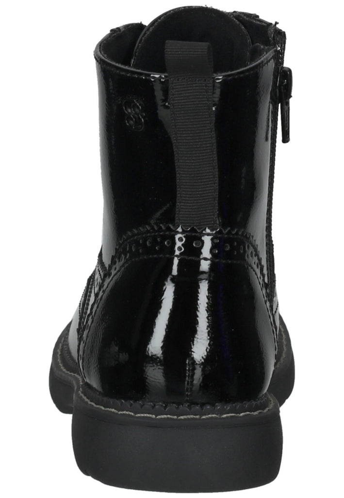 s.Oliver Stiefelette Lederimitat Schwarz Lack Warmfutter