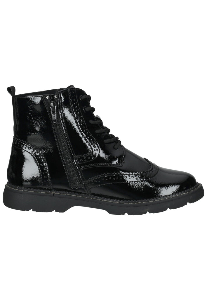 s.Oliver Stiefelette Lederimitat Schwarz Lack Warmfutter