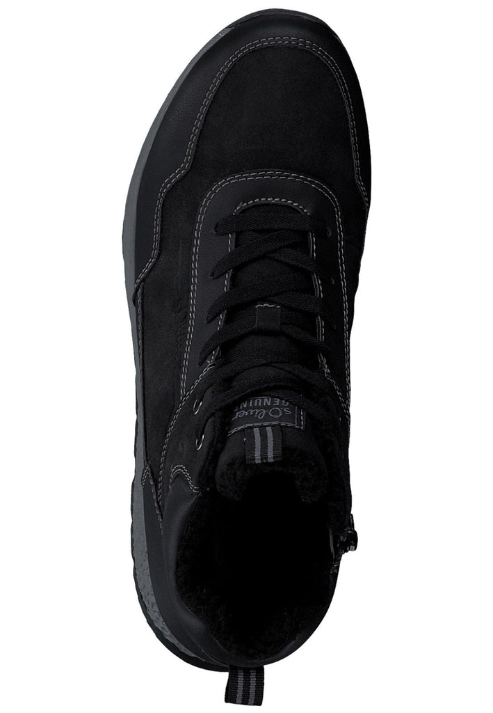 s.Oliver Stiefelette Lederimitat Schwarz Warmfutter