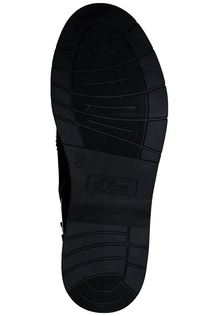 s.Oliver Stiefelette Lederimitat/Textil Black