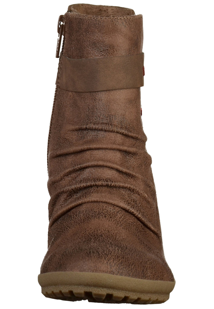 s.Oliver Stiefelette Lederimitat/Textil Braun