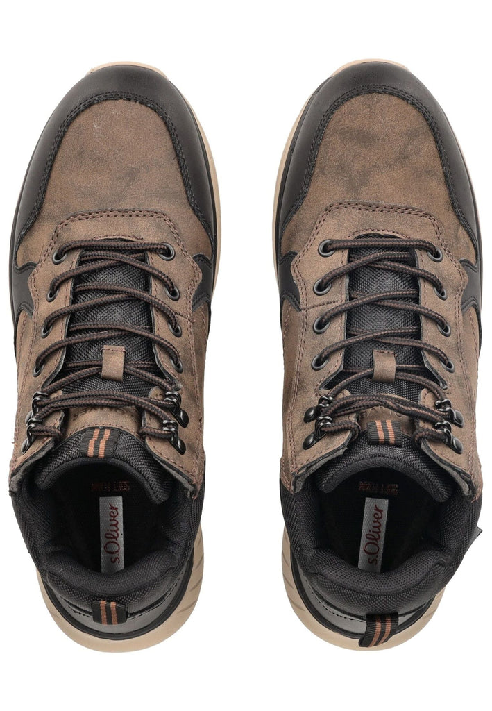 s.Oliver Stiefelette Lederimitat/Textil Braun/Schwarz Warmfutter