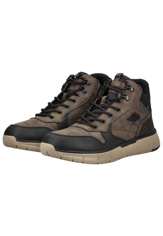 s.Oliver Stiefelette Lederimitat/Textil Braun/Schwarz Warmfutter