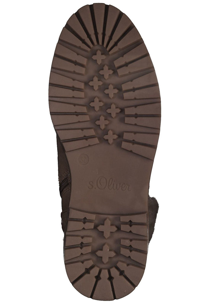 s.Oliver Stiefelette Lederimitat/Textil Camel