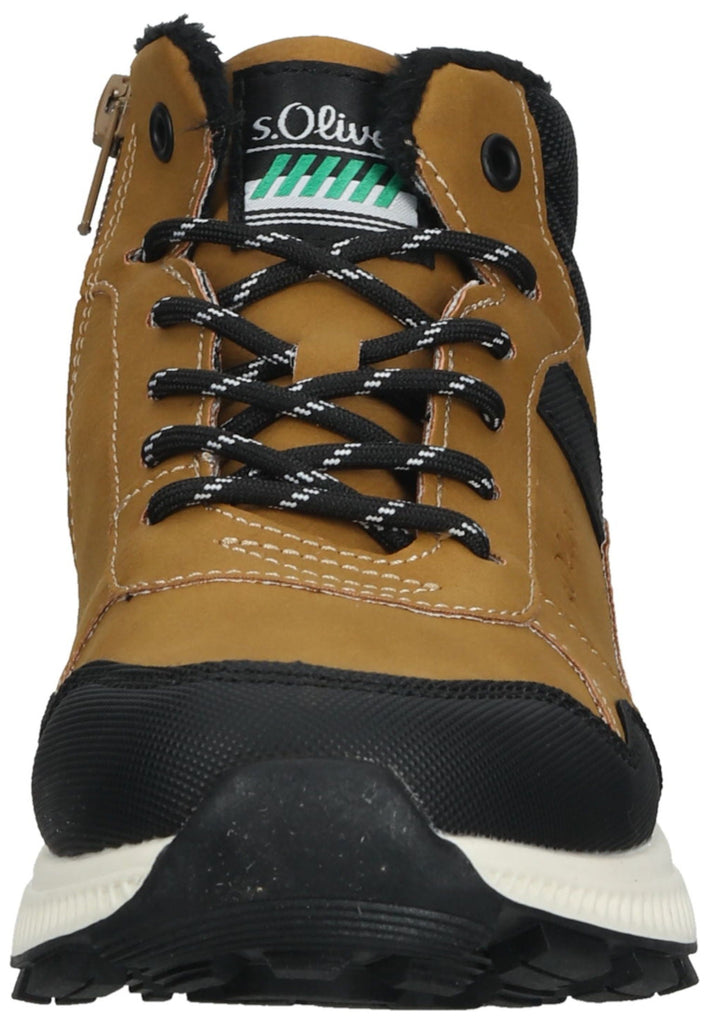 s.Oliver Stiefelette Lederimitat/Textil Camel