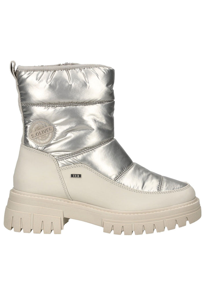 s.Oliver Stiefelette Lederimitat/Textil Champagne Warmfutter