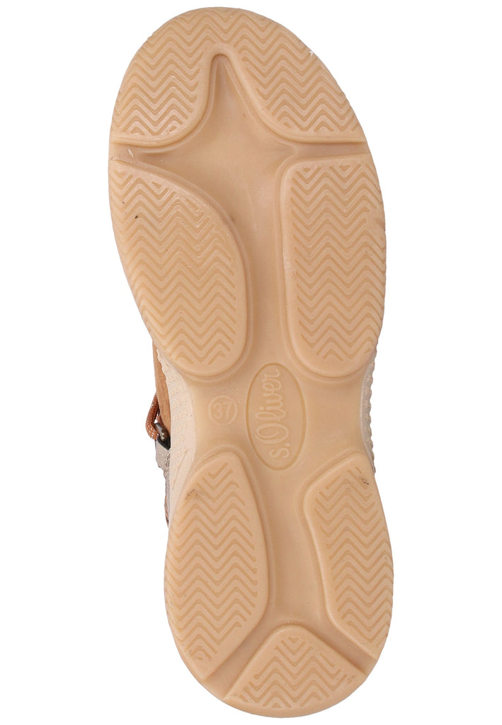 s.Oliver Stiefelette Lederimitat/Textil Cognac